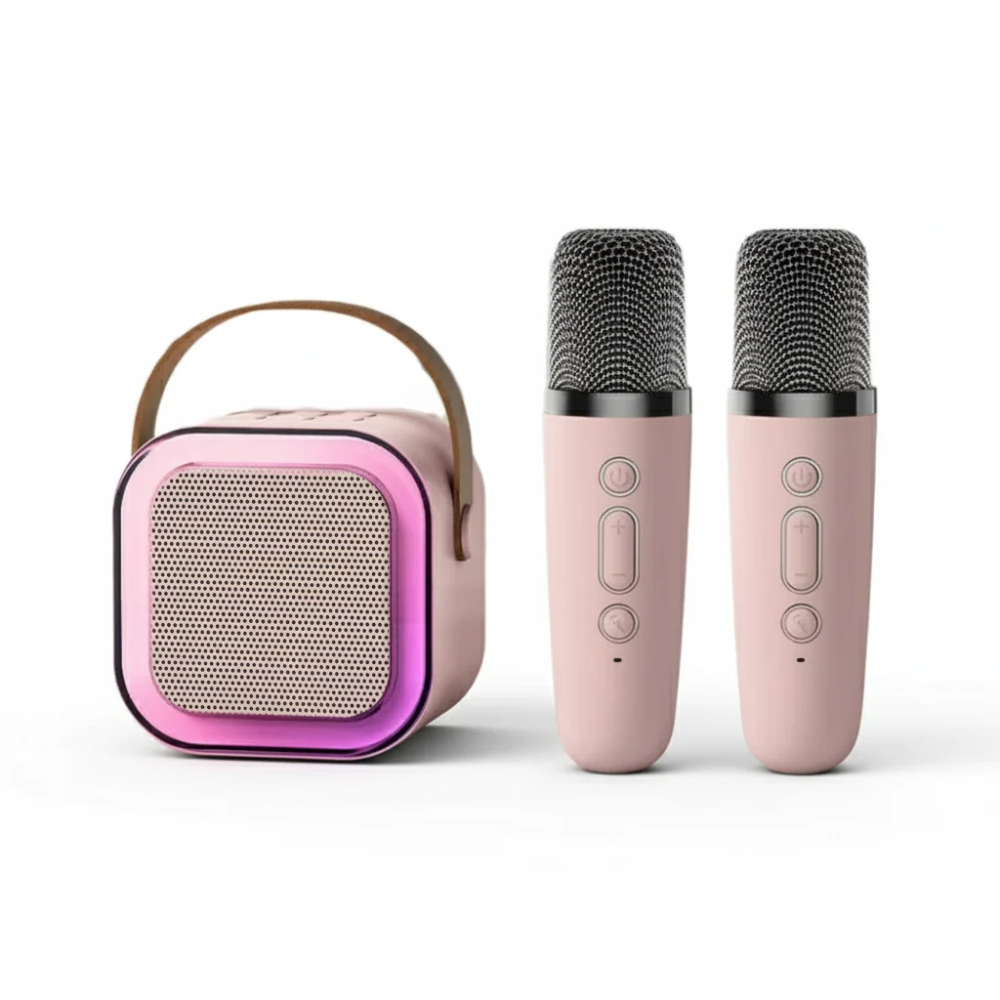 Mini Karaoke Set – Portable Bluetooth Speaker with 2 Wireless Microphones