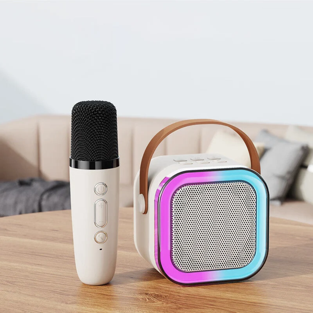 Mini Karaoke Set – Portable Bluetooth Speaker with 2 Wireless Microphones