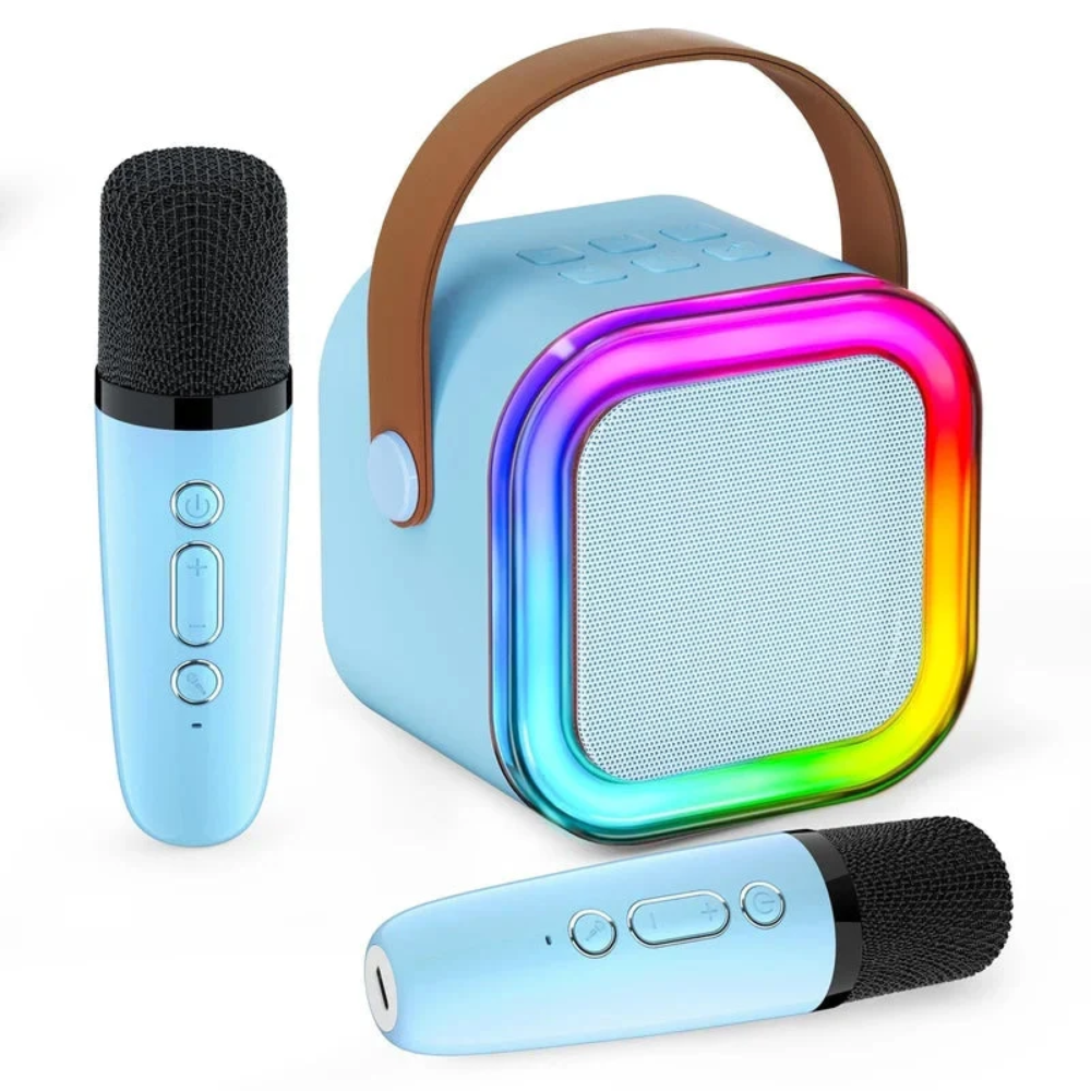 Mini Karaoke Set – Portable Bluetooth Speaker with 2 Wireless Microphones
