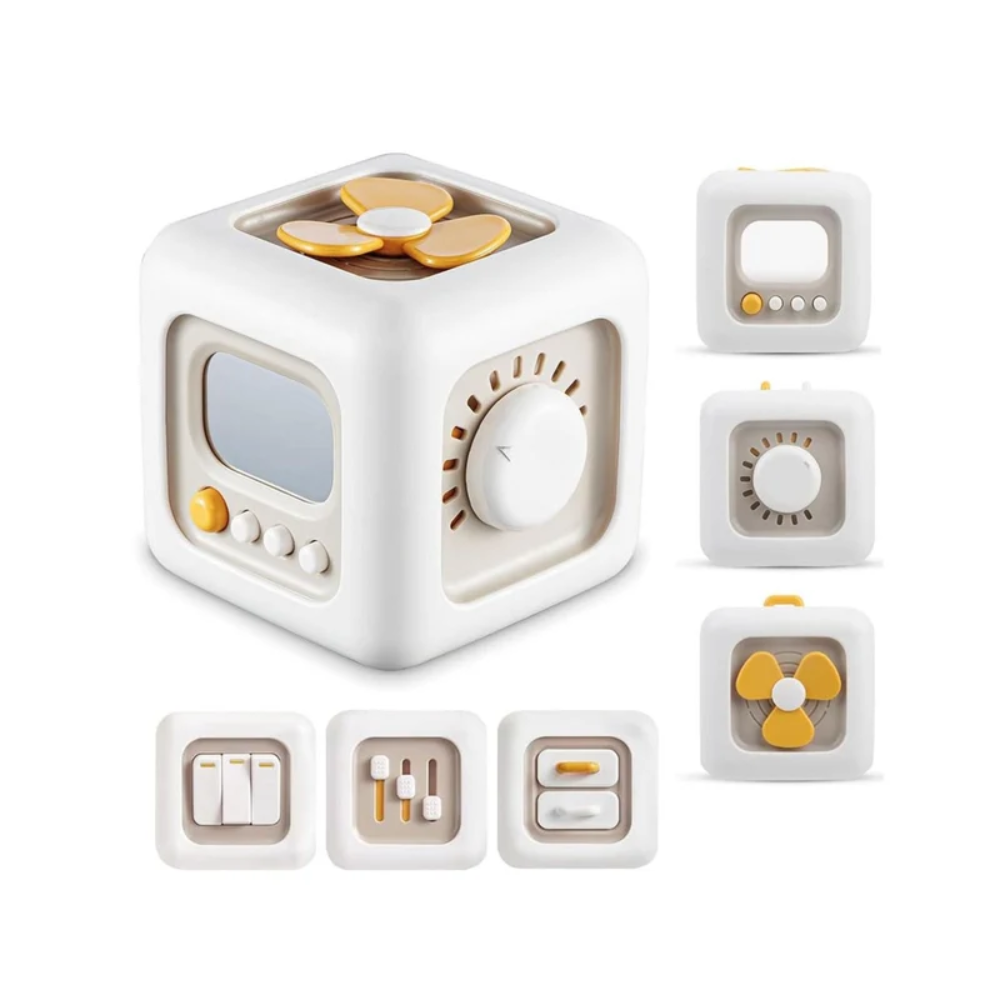 Montessori 6-in-1 Activity Cube for Toddlers – Educational Sensory Busy Toy