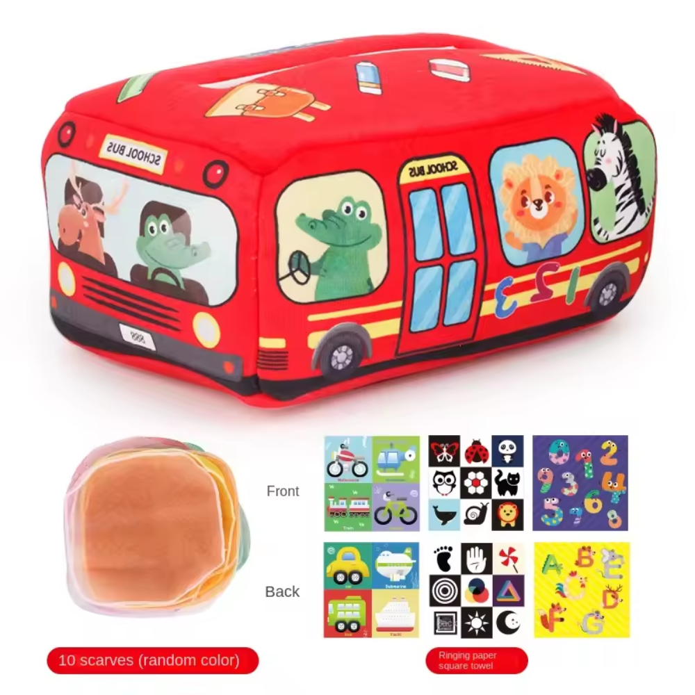 Montessori Baby Tissue Box Toy – Sensory Activity Toy for Infants & Toddlers