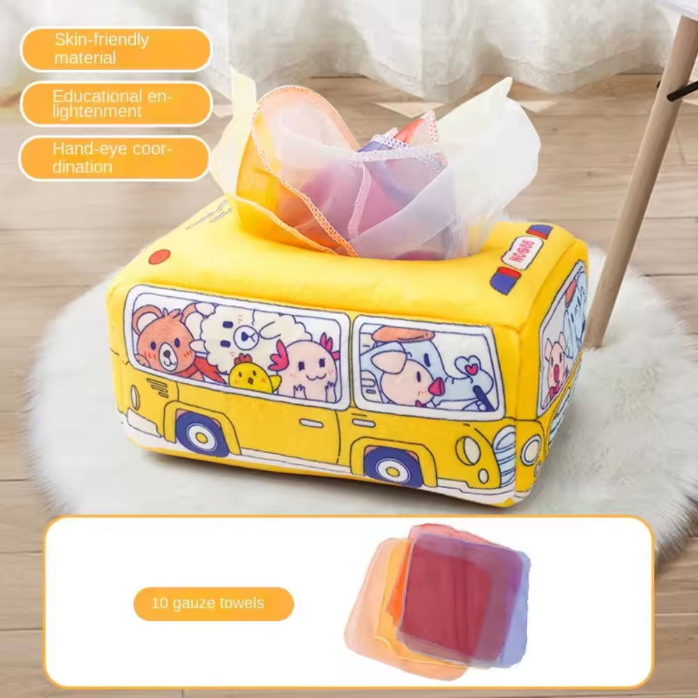 Montessori Baby Tissue Box Toy – Sensory Activity Toy for Infants & Toddlers