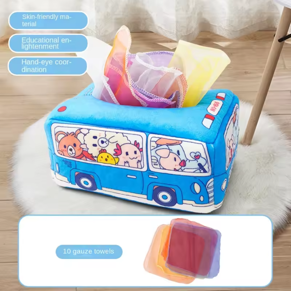 Montessori Baby Tissue Box Toy – Sensory Activity Toy for Infants & Toddlers