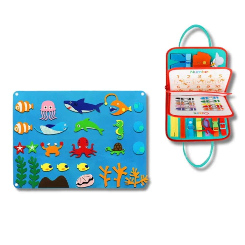 Montessori Learning Bundle – Felt Farm Board and Busy Book