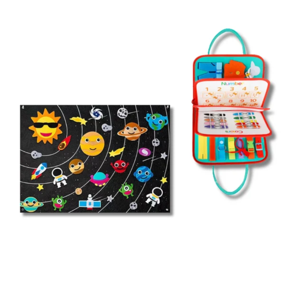 Montessori Learning Bundle – Felt Farm Board and Busy Book