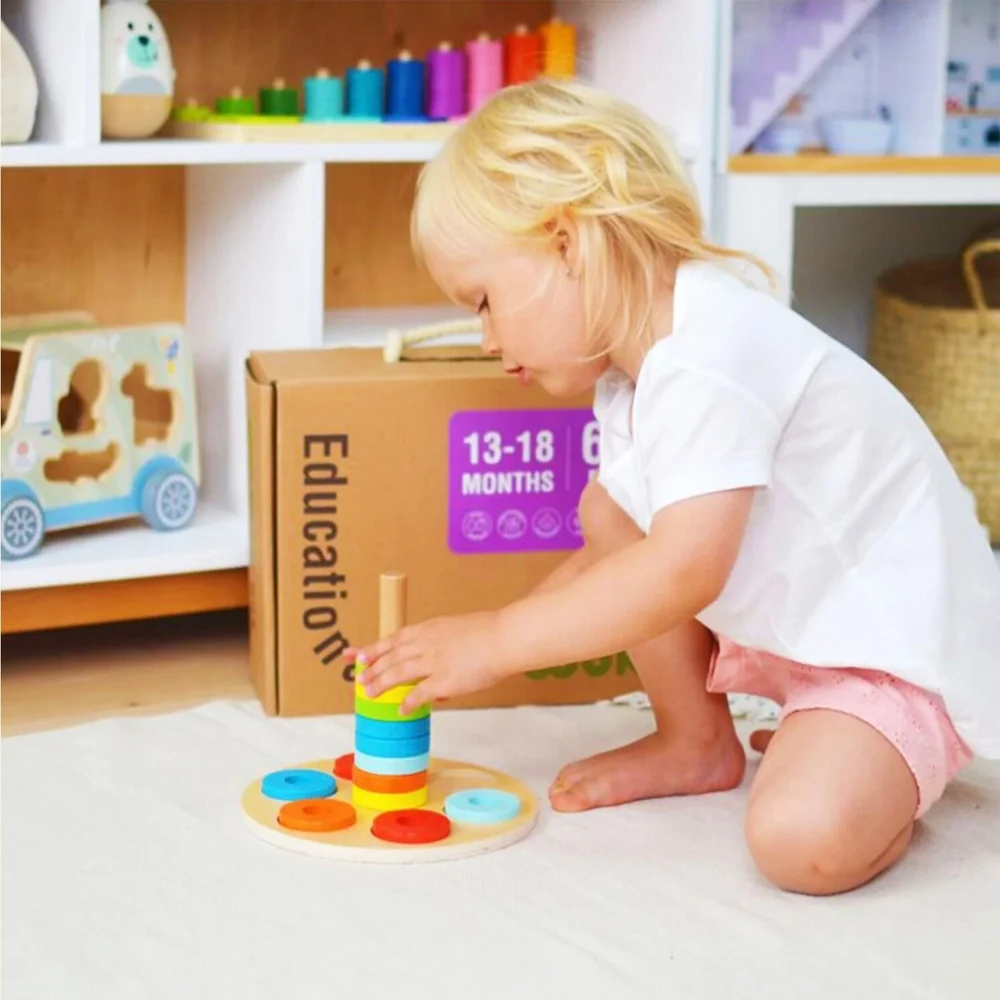 Montessori Toddler Play Kit 13–18 Months – 5-Piece Educational Learning Toy Set with Picture Book