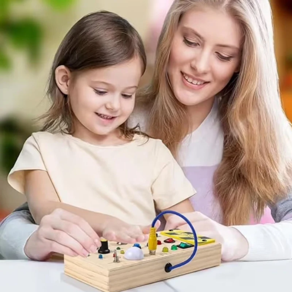 Montessori Wooden Busy Board for Toddlers – Interactive Sensory Learning Activity Toy