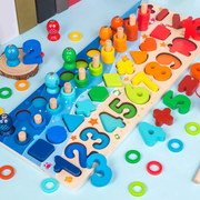 Montessori Wooden Learning Board – Educational Counting, Fishing & Shape Sorting Toy for Kids