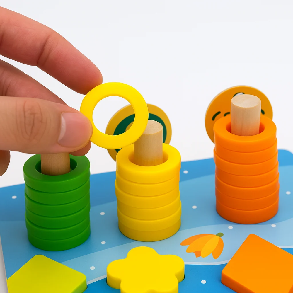 Montessori Wooden Learning Board – Educational Counting, Fishing & Shape Sorting Toy for Kids