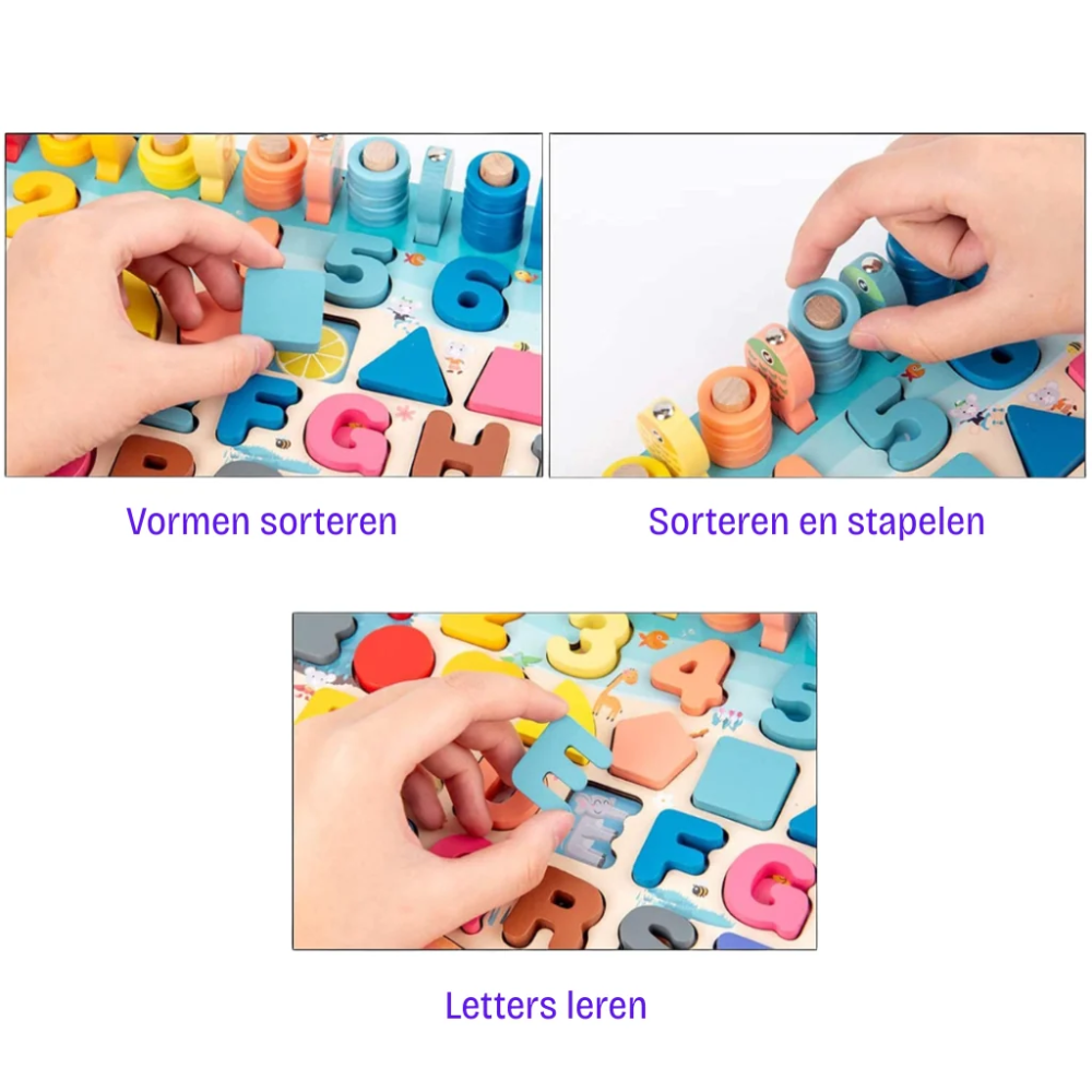 Montessori Wooden Learning Board – Educational Counting, Fishing & Shape Sorting Toy for Kids