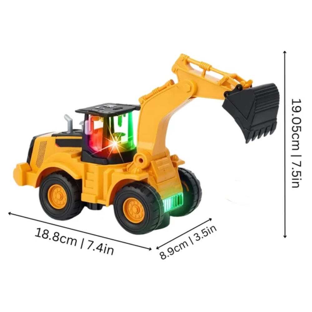 Musical Excavator Toy – Electric Construction Vehicle with LED Lights
