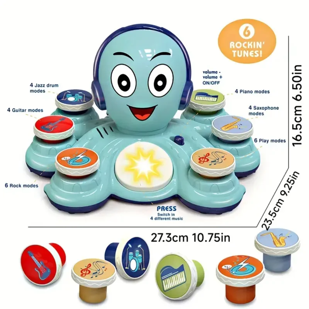 Musical Octopus Toy – Interactive Music & Sensory Learning Toy for Kids