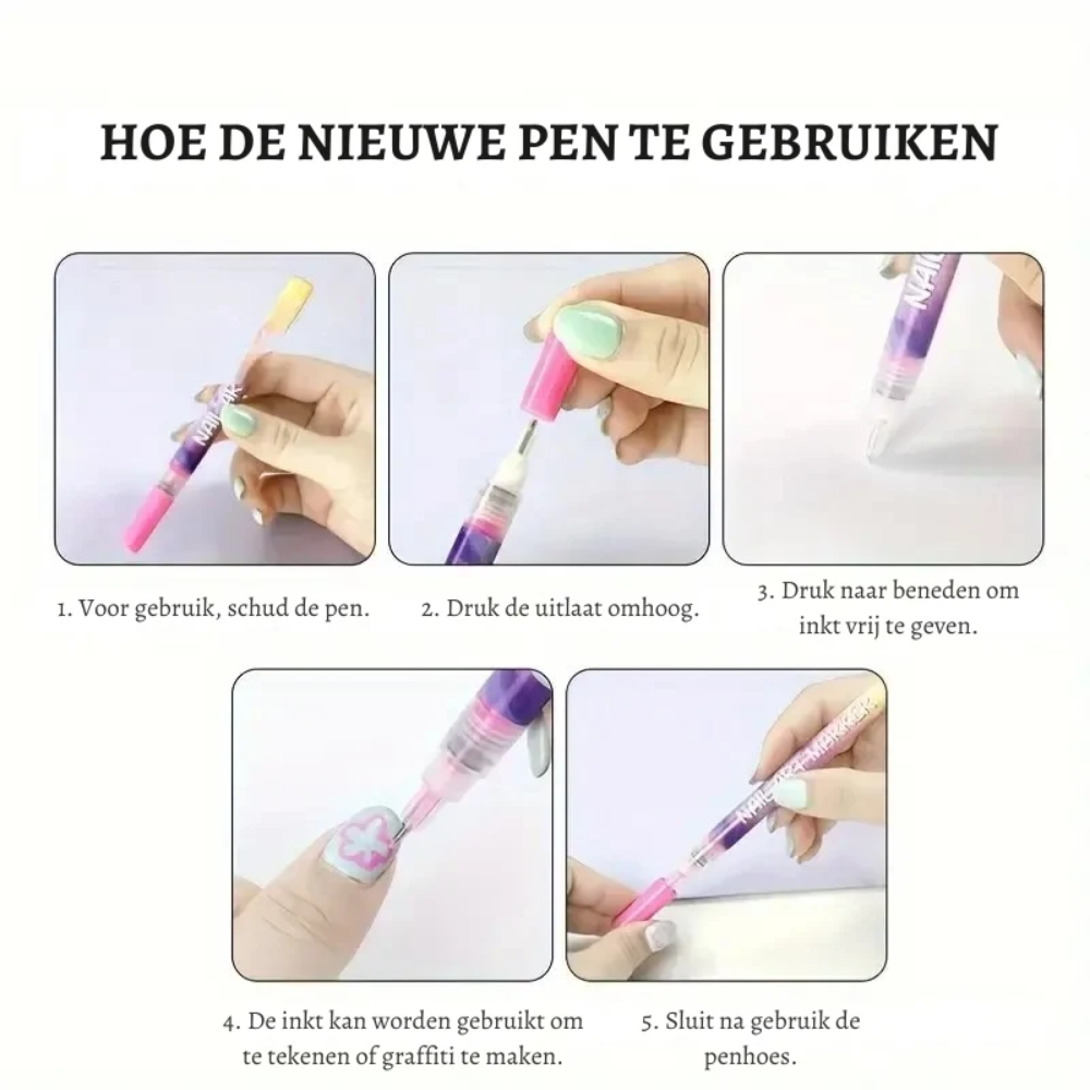 Nail Art Marker Set – 12 Color Nail Design Pens