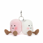 White Pink Marshmallows Bag Charm
