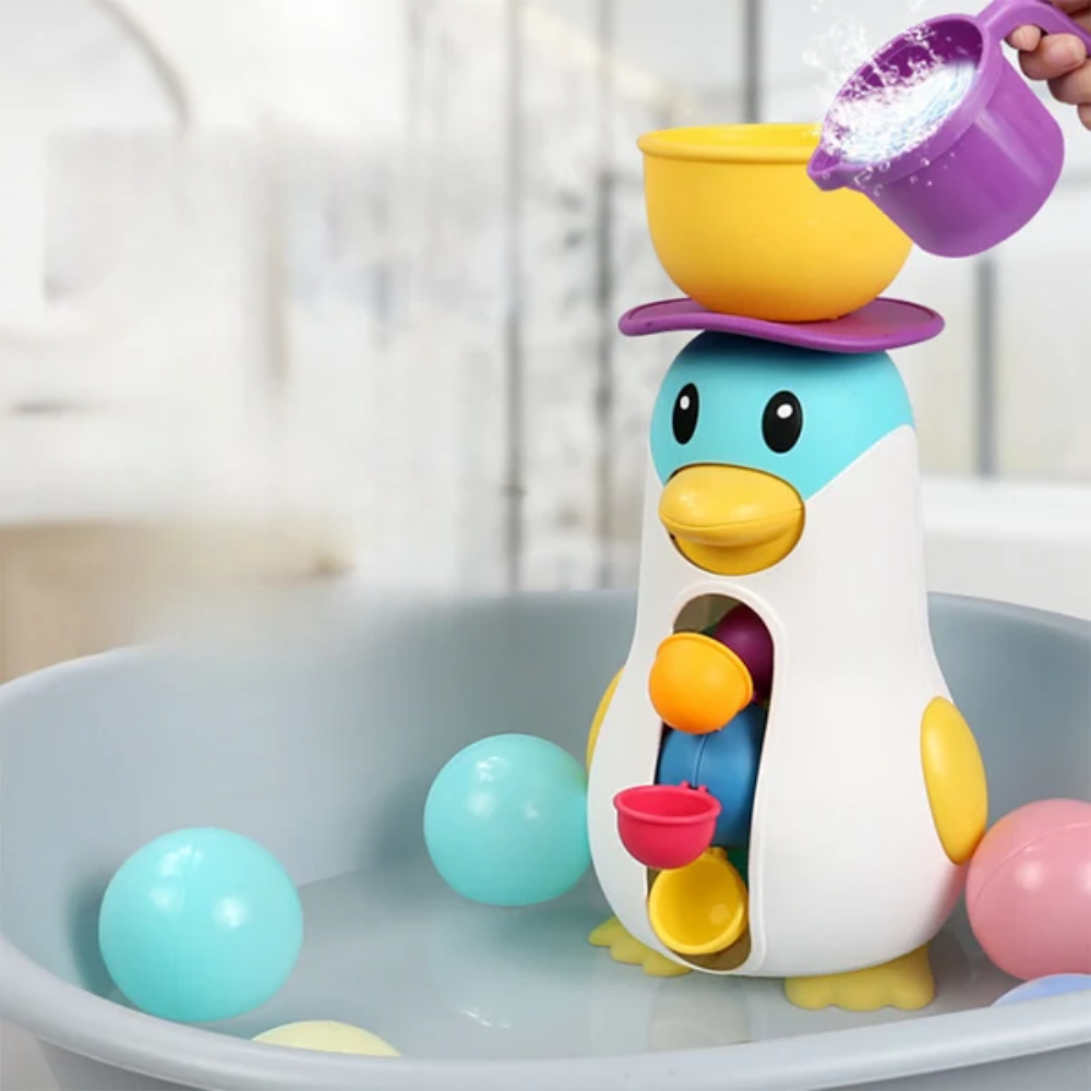 Penguin Bath Toy – Water Pouring and Spinning Wheel Toy for Kids