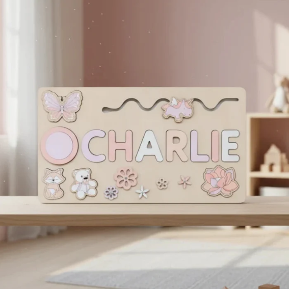 Personalized Wooden Name Puzzle – Custom Kids Learning Board