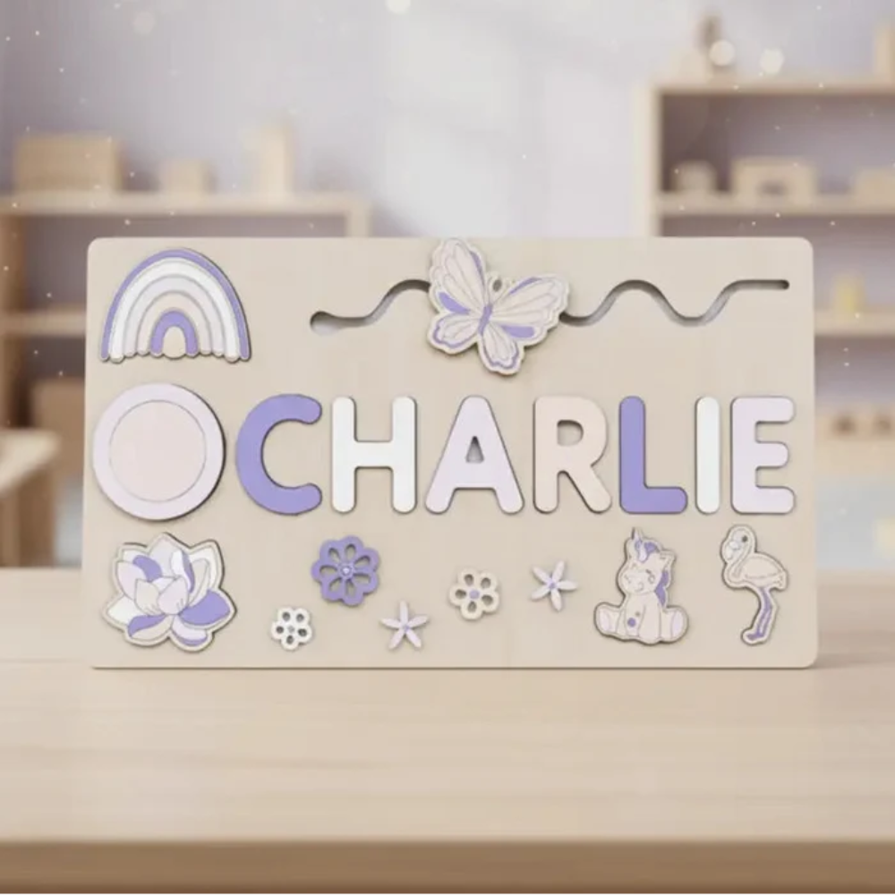 Personalized Wooden Name Puzzle – Custom Kids Learning Board