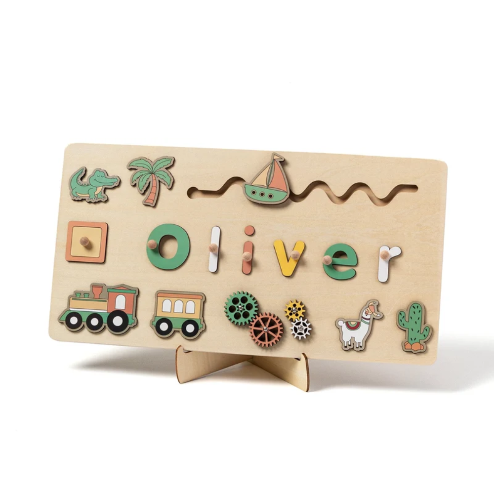 Personalized Wooden Name Puzzle – Custom Kids Learning Board