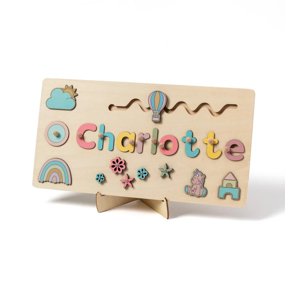 Personalized Wooden Name Puzzle – Custom Kids Learning Board