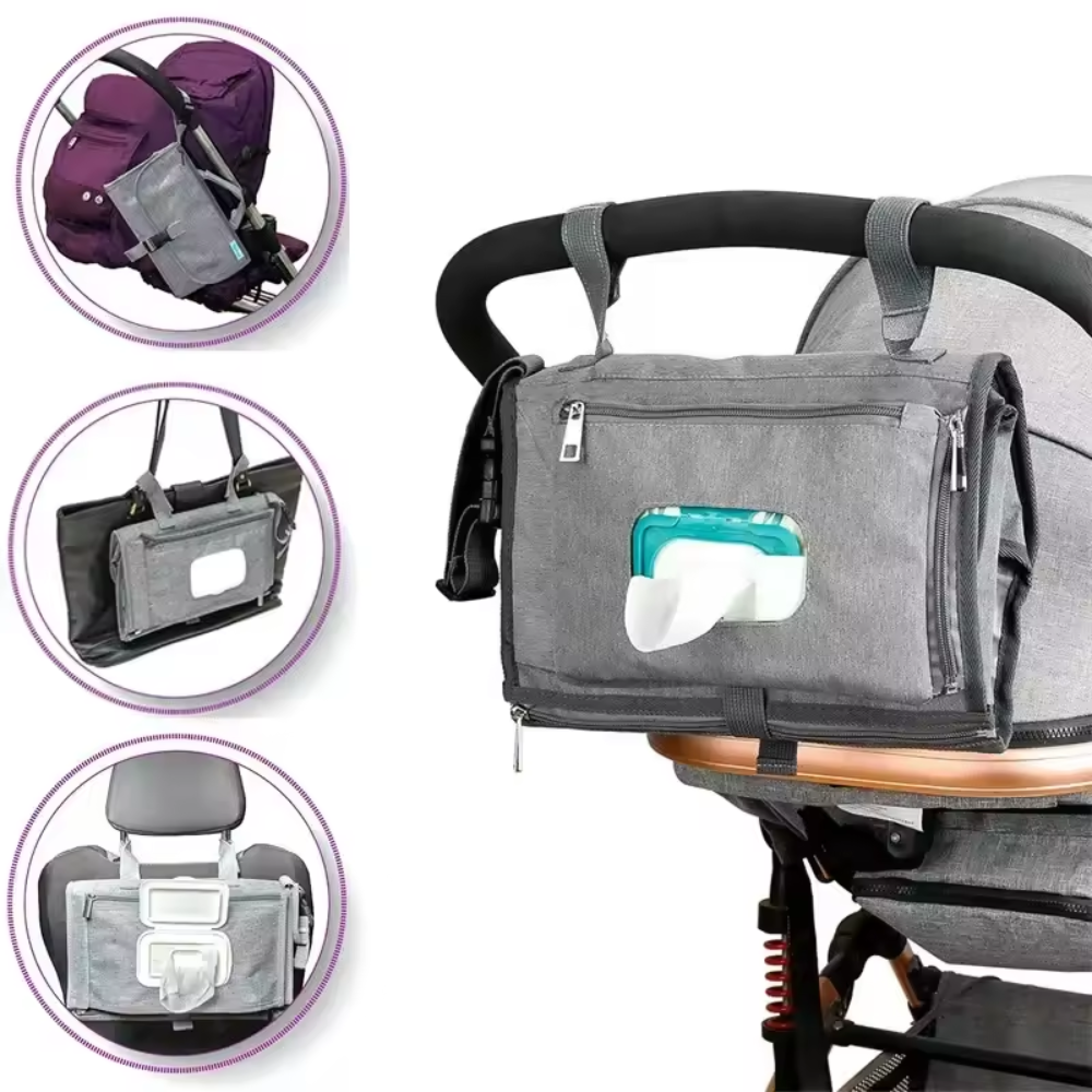 Foldable Baby Changing Pad Portable | Storage Pocket Travel Mat