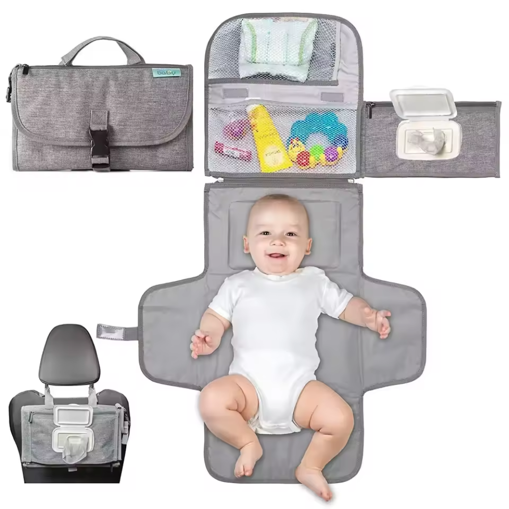 Foldable Baby Changing Pad Portable | Storage Pocket Travel Mat