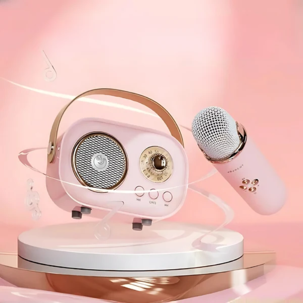 Portable Karaoke Machine – Bluetooth Speaker with Dual Wireless Microphones