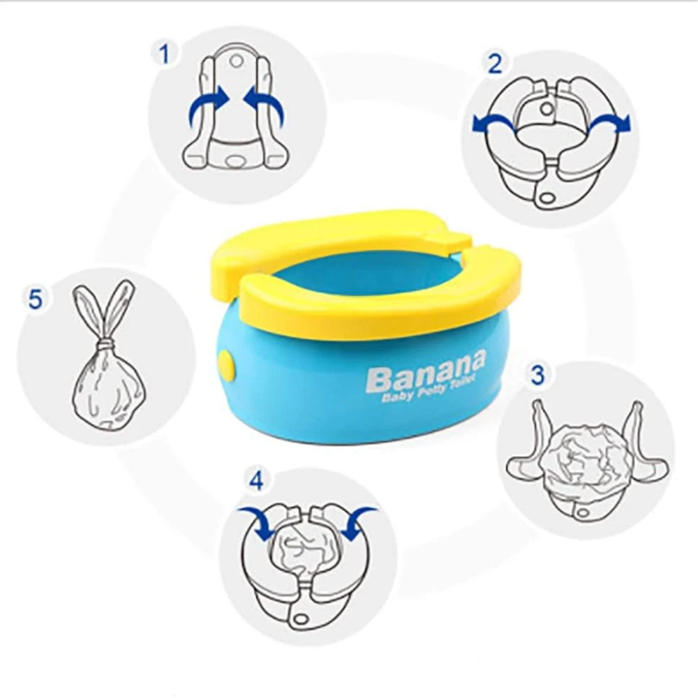 Portable Travel Potty for Kids – Foldable Toilet Training Seat with Disposable Bags