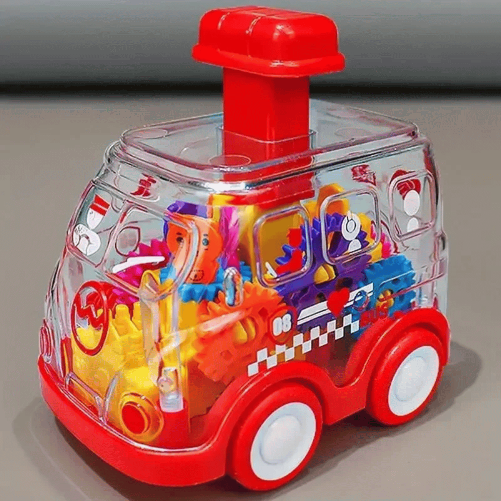 Push & Go Toy Car – Friction-Powered Vehicle with Moving Gears