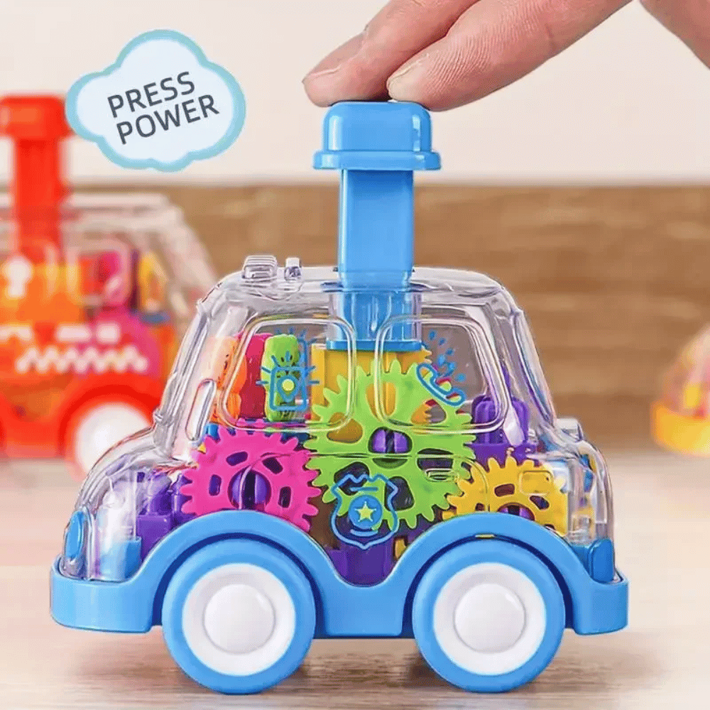 Push & Go Toy Car – Friction-Powered Vehicle with Moving Gears