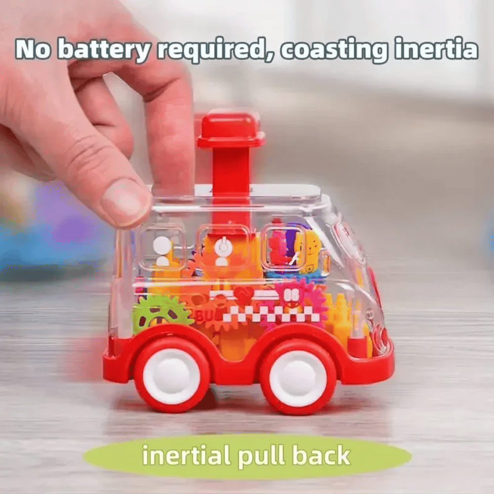 Push & Go Toy Car – Friction-Powered Vehicle with Moving Gears