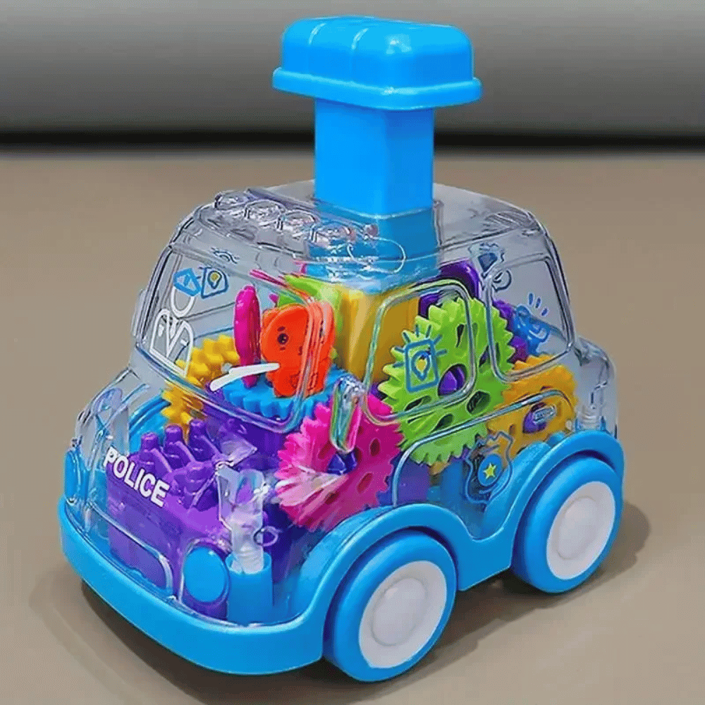 Push & Go Toy Car – Friction-Powered Vehicle with Moving Gears