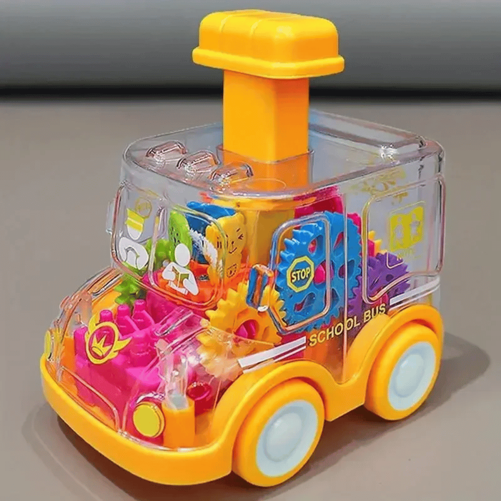 Push & Go Toy Car – Friction-Powered Vehicle with Moving Gears