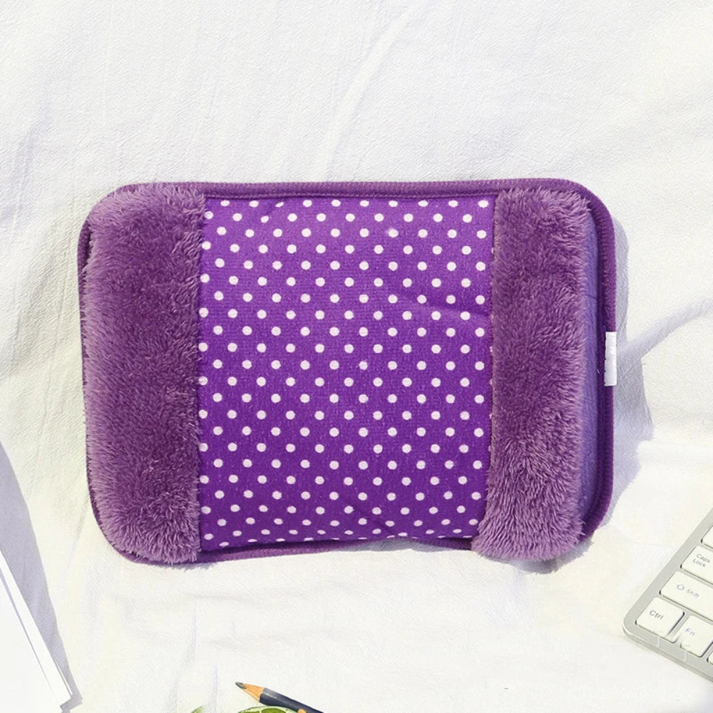 Rechargeable Electric Hot Water Bottle – Portable Heating Pad with Soft Plush Cover
