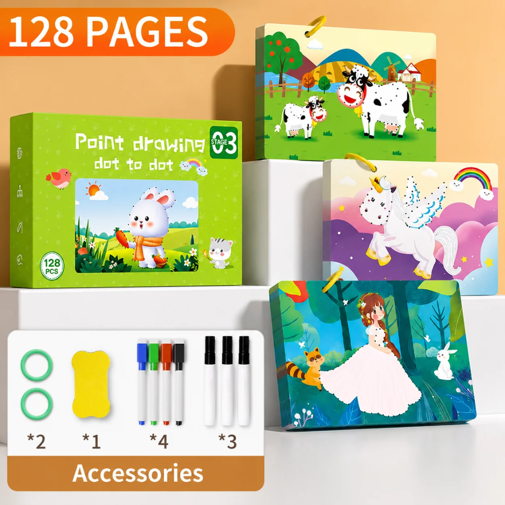 Reusable Handwriting Practice Book – Erasable Tracing & Drawing Workbook for Kids
