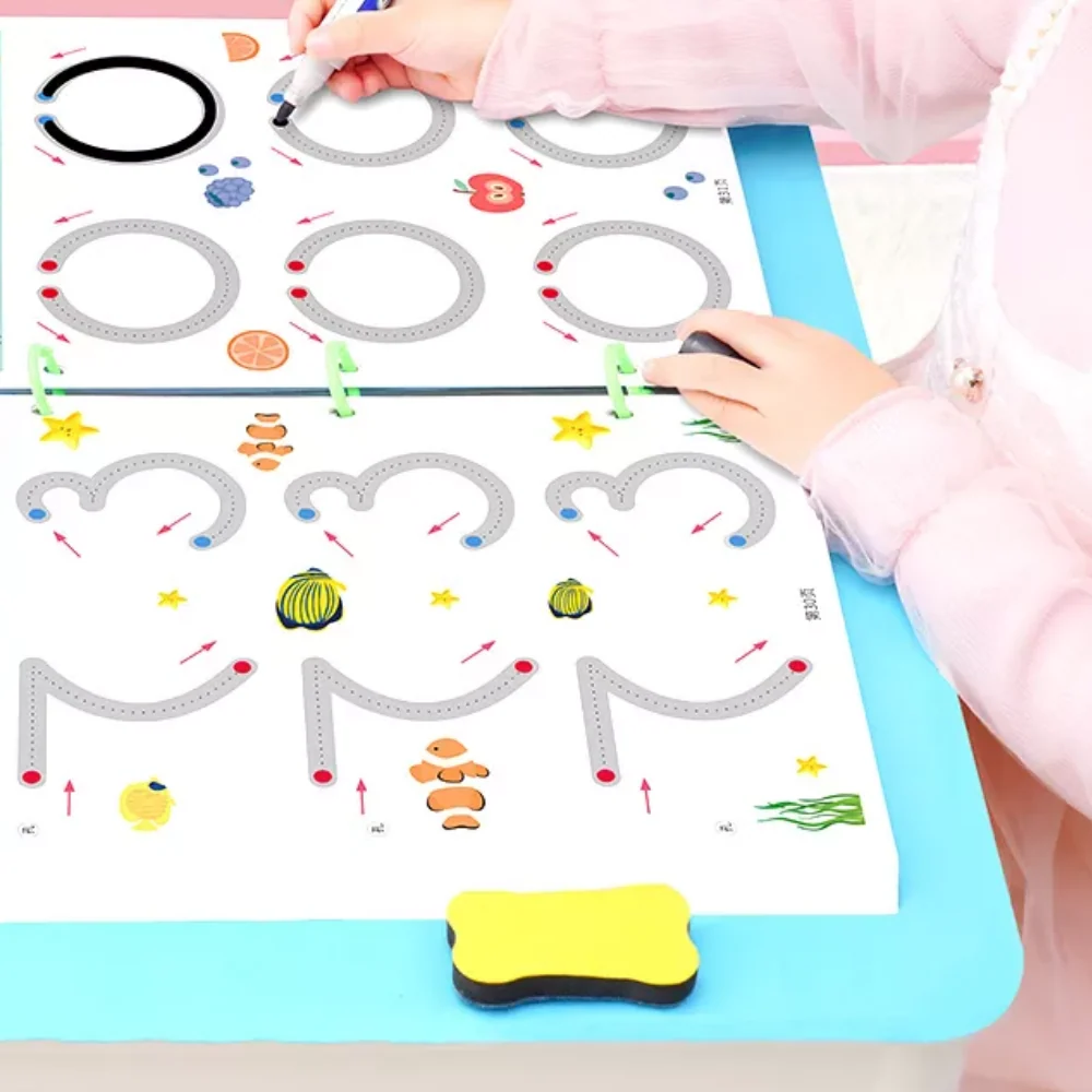 Reusable Handwriting Practice Book – Erasable Tracing & Drawing Workbook for Kids