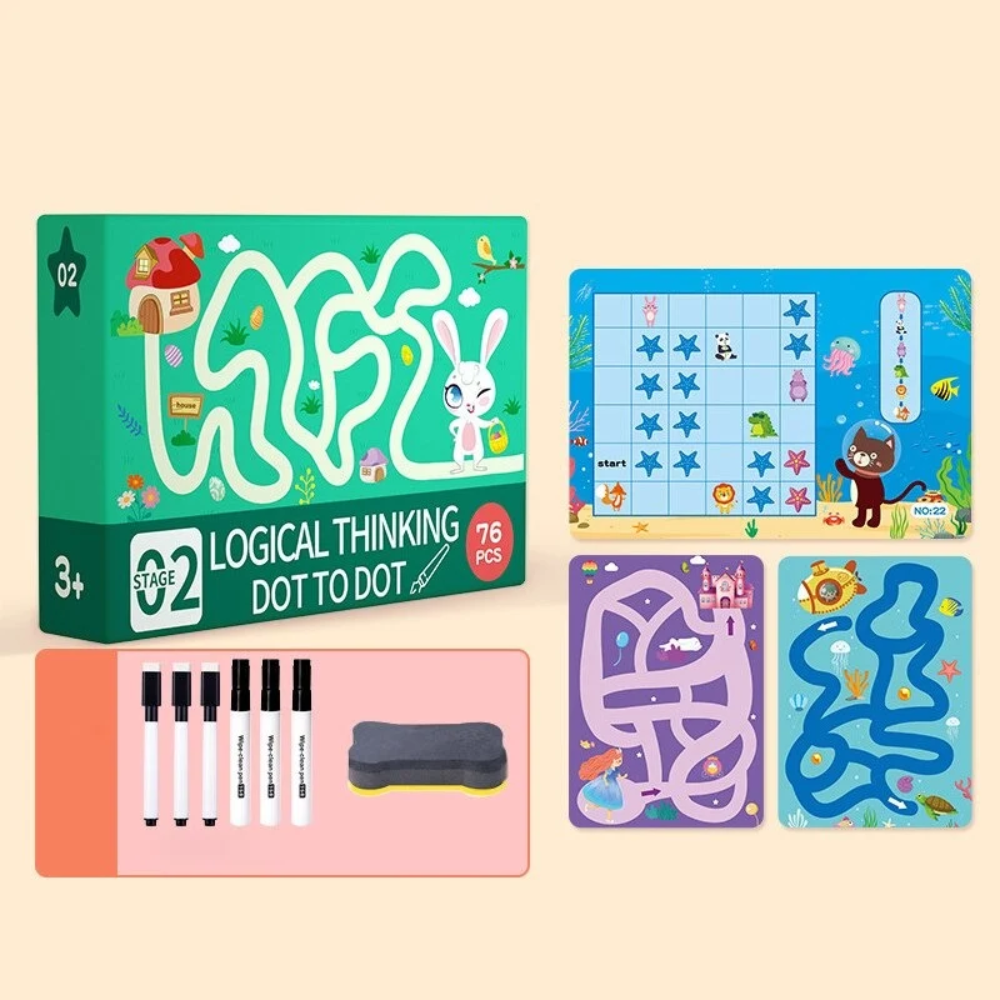 Reusable Handwriting Practice Book – Erasable Tracing & Drawing Workbook for Kids