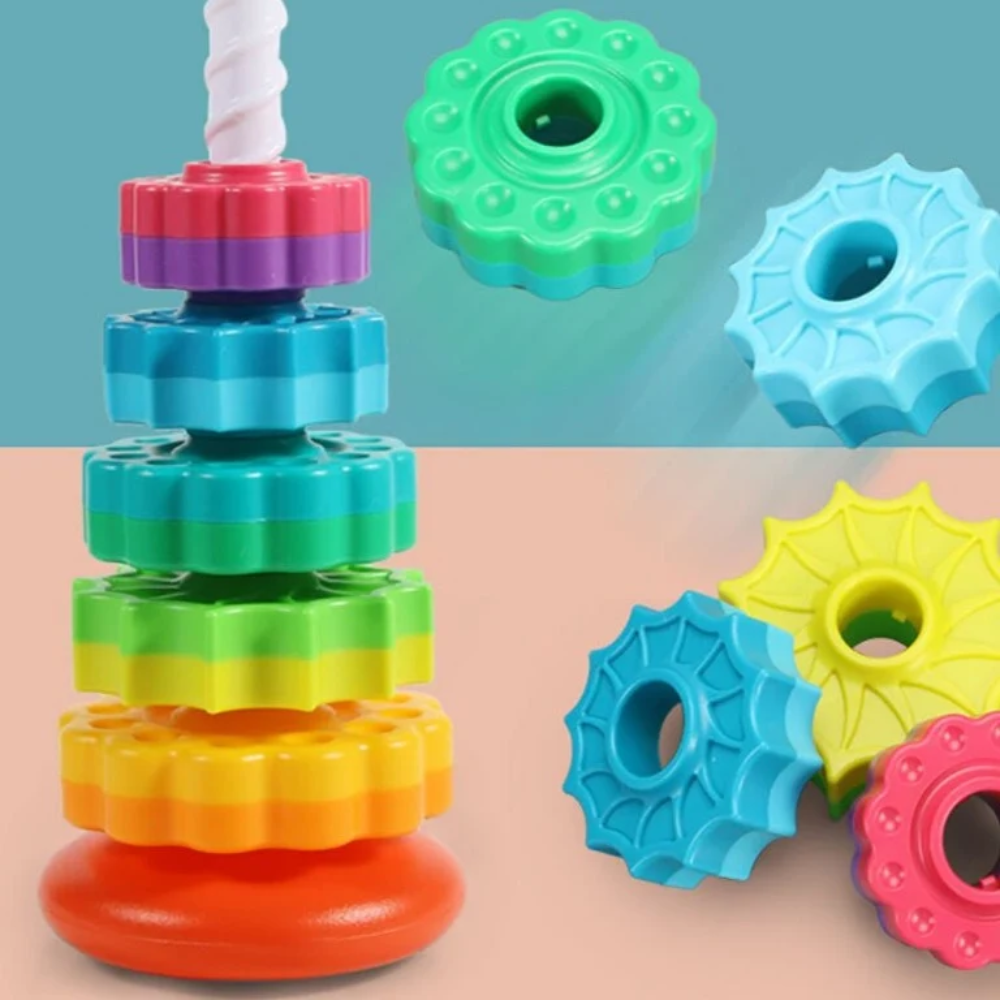 Rotating Stacking Tower – Colorful Spin & Stack Learning Toy for Toddlers