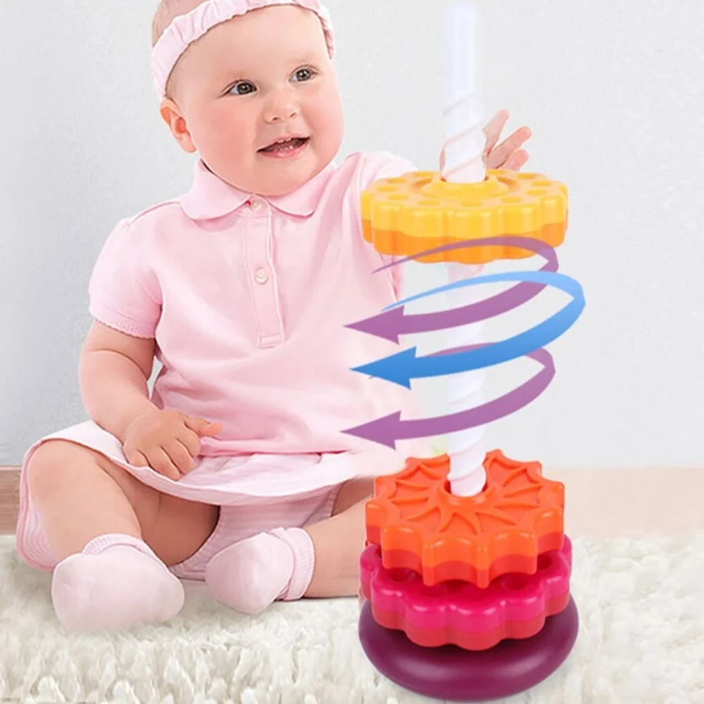 Rotating Stacking Tower – Colorful Spin & Stack Learning Toy for Toddlers