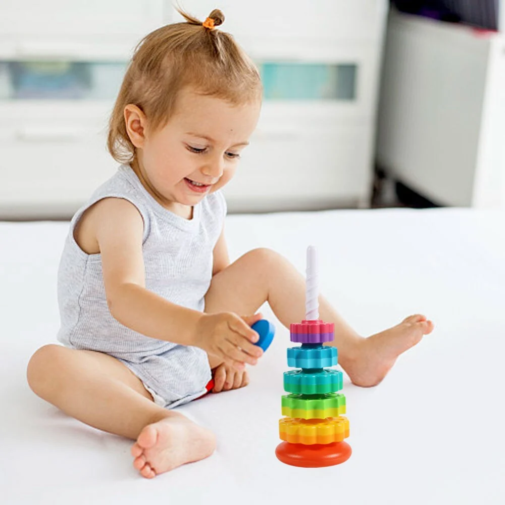 Rotating Stacking Tower – Colorful Spin & Stack Learning Toy for Toddlers