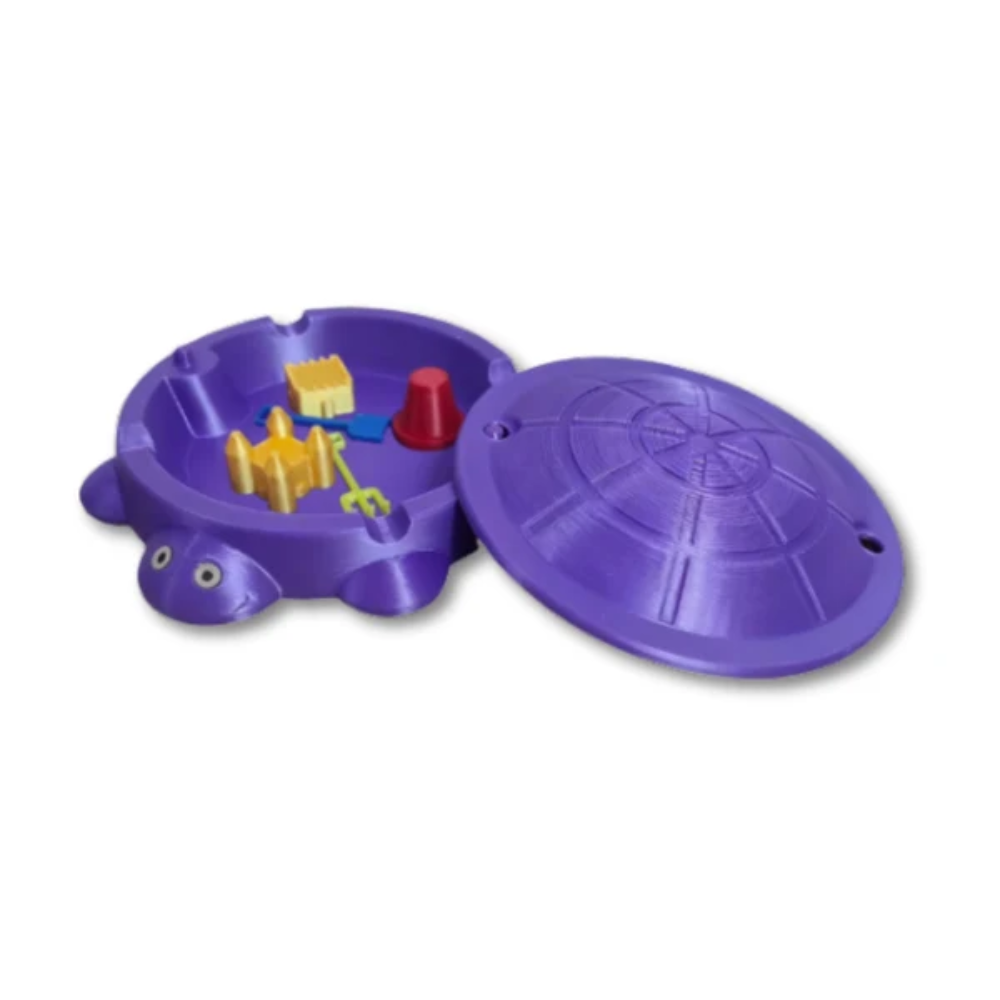 SandyShell Turtle Sensory Sandbox – Mini Sand Play Toy with Tools for Kids