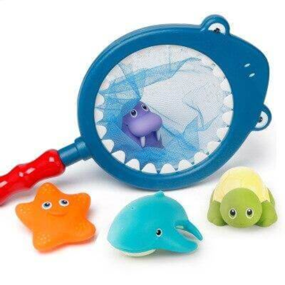 Baby Bath Toy Set with Net – Floating Sea Animal Bath Toys for Babies