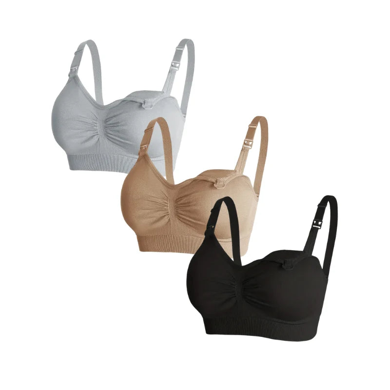 Seamless Nursing Bras – 3 Pack Maternity Bra Set