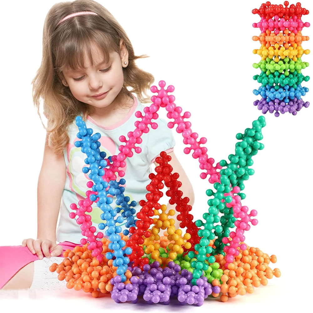 Snowflake Building Blocks – Colorful 3D Construction Toy for Kids