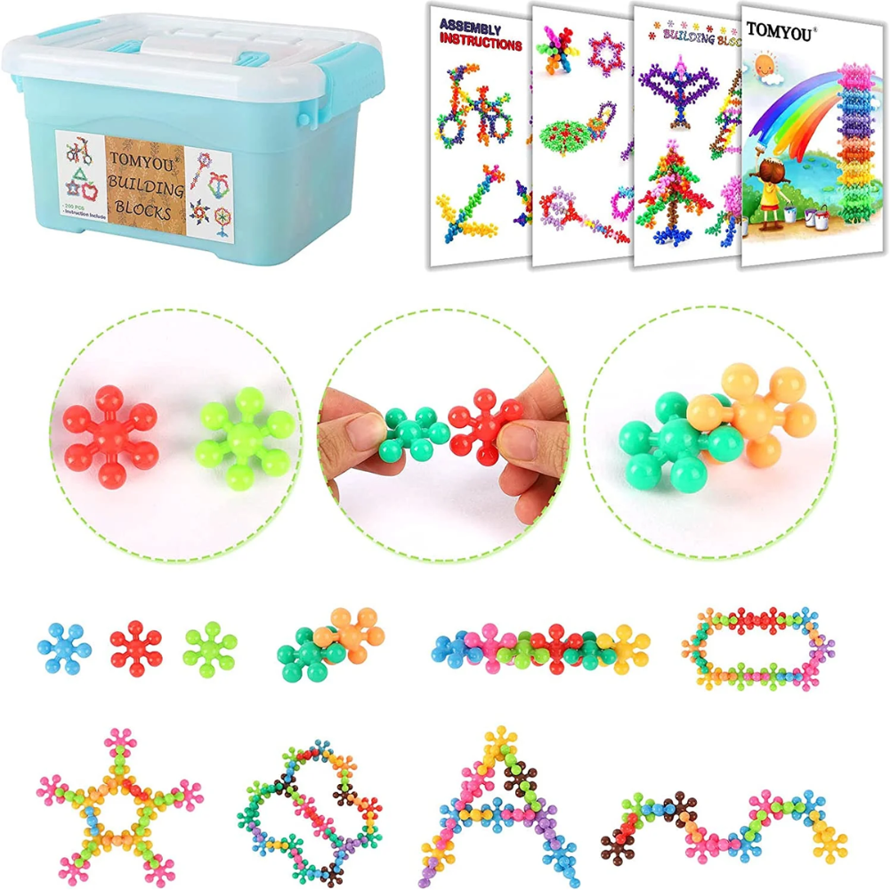 Snowflake Building Blocks – Colorful 3D Construction Toy for Kids