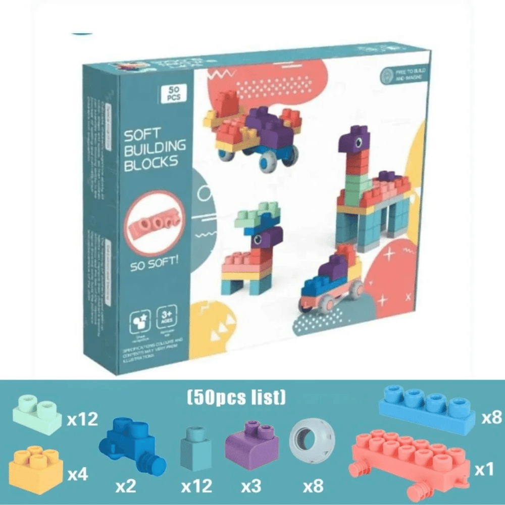Soft Silicone Building Blocks – Flexible Stacking & Construction Toy for Kids