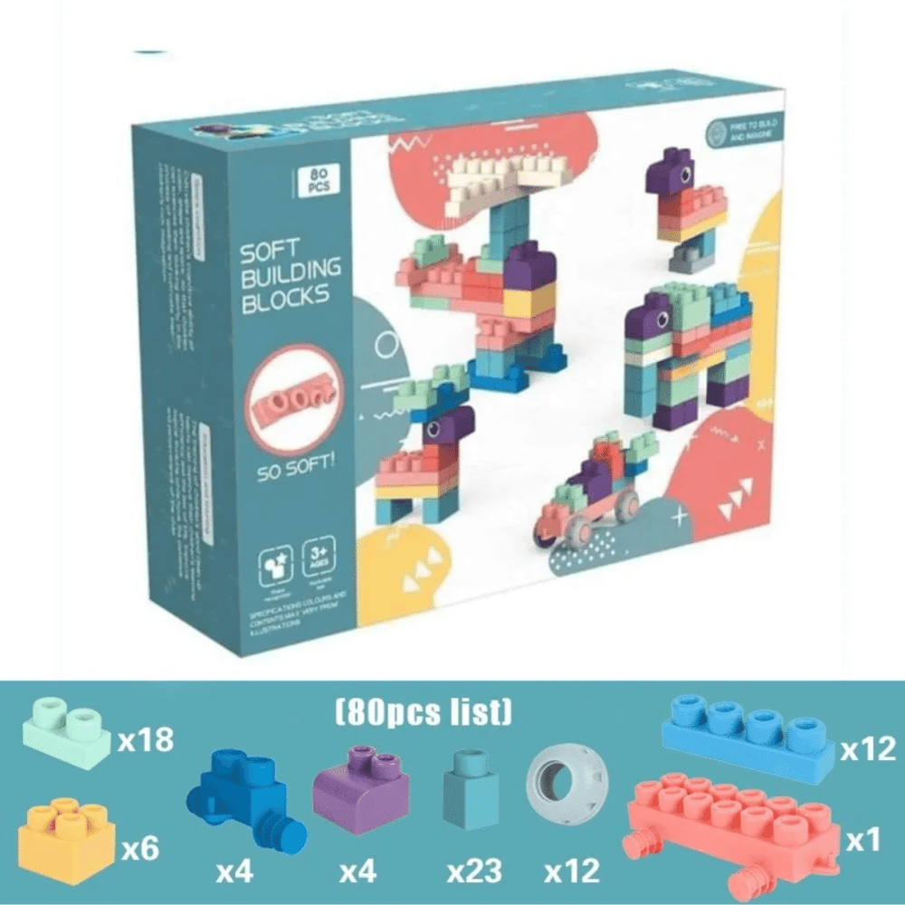 Soft Silicone Building Blocks – Flexible Stacking & Construction Toy for Kids