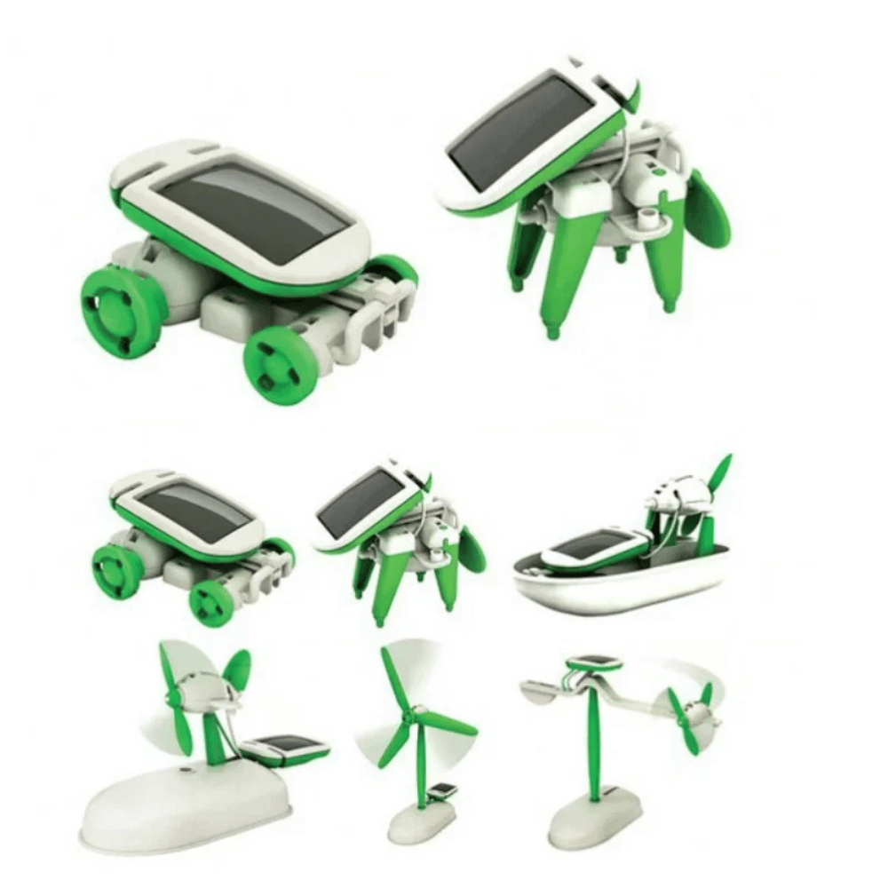 Solar Robot Building Kit – 6-in-1 Educational STEM Construction Toy for Kids