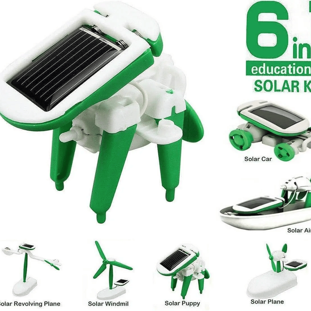 Solar Robot Building Kit – 6-in-1 Educational STEM Construction Toy for Kids
