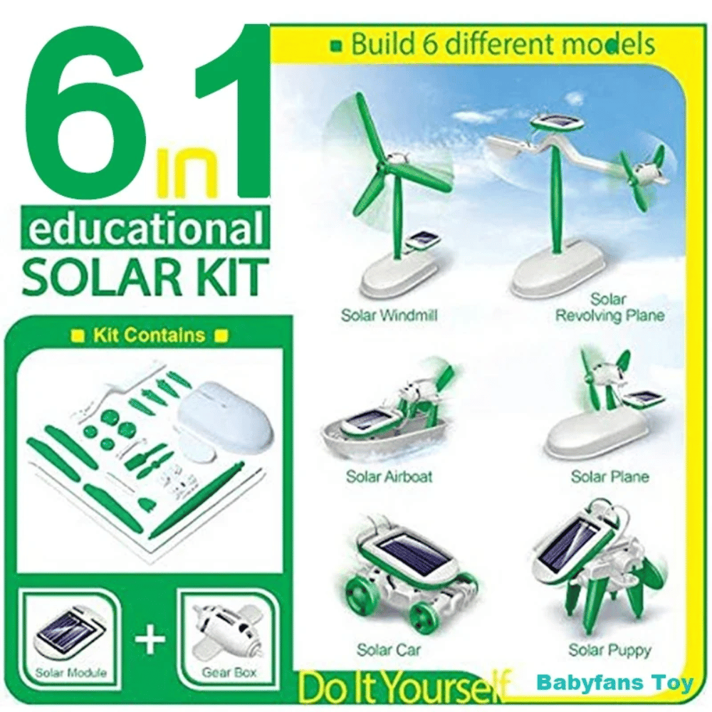 Solar Robot Building Kit – 6-in-1 Educational STEM Construction Toy for Kids
