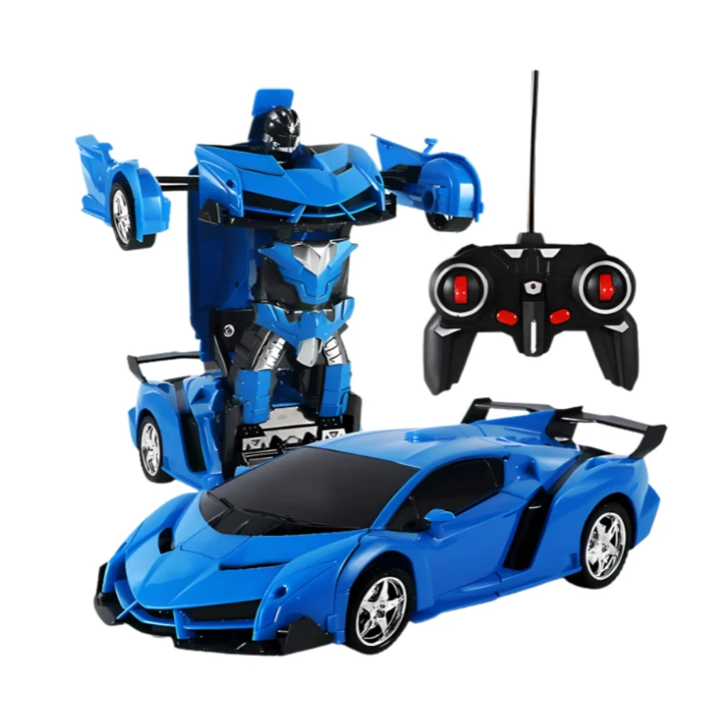 SpeedBot RC Transforming Car – Remote Control Robot Toy with LED Lights for Kids
